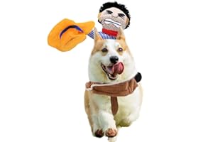 KREYFER Funny Cowboy Rider Dog Costume - Humorous Pet Outfit with Doll Rider for Small to Large Sized Dogs, Horse Riding Designed Halloween Costumes Party Supplies Cosplay Apparel Accessories (X-Large)