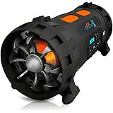 Pyle Portable BoomBox Stereo Speaker w/ Wireless Bluetooth - Street Blaster X w/ Rechargeable Battery, AUX Input, FM Radio, MP3 System, Mic and Guitar Input - AZPBMSPG200