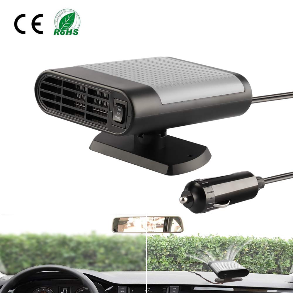 Silver MINGPINHUIUS Portable Car Heater 12V Car Windshield Defogger