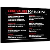 Inspirational Wall Art Core Values Quote Motivational Poster Inspiring Canvas Painting Prints Wall Pictures for Living Room Home Decor Framed Artwork [12''W x 18''H]