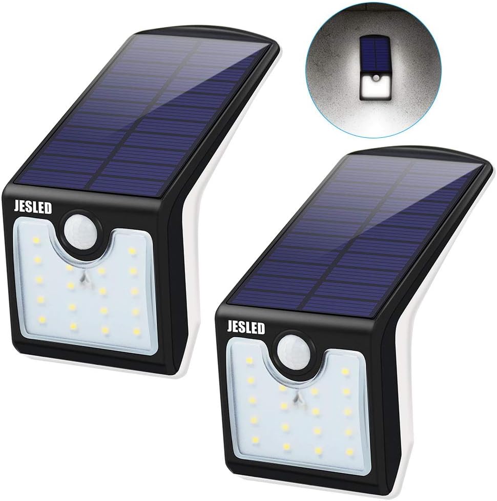 Jesled Solar Motion Sensor Led Lights Outdoor With Back Lighting Super Bright 36 Led Waterproof Wall