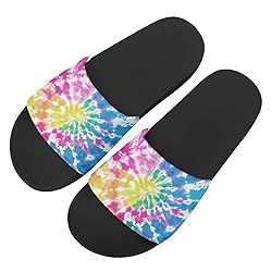 Howilath Rainbow Spiral Tie Dye Slide Sandals Women