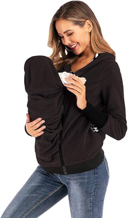 Jnsio 3in1 Babytragejacke Fur Mama Papa Und Baby Kanguru Kapuze Tragejacke Aus Fleece Mit Baby Und Schwangerschaftseinsatz Zipper Winter Tragejacke Amazon De Sport Freizeit