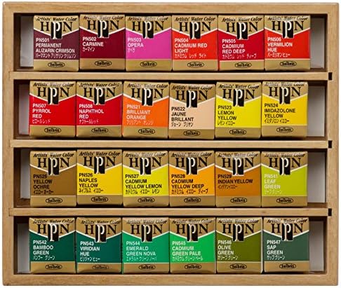Holbein Artists' Pan 48 Colors Set in Japan Cube Box with Brush, Palette PN699