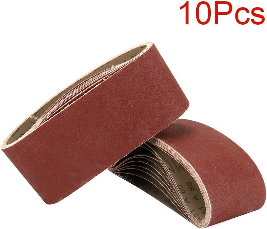 Join Ware 10Pcs 4 Inch x 24 Inch Aluminum Oxide Sanding Belt 240 Grit for Polishing Grinding