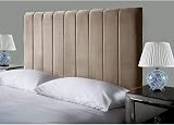 Affordable Luxury Portland Lined Headboard 4Ft6 Pebble Velvet for Divan Beds