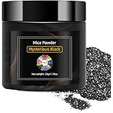 NTWJNJY Mysterious Black Mica Powder, Natural Shimmer Mica Powder for Epoxy Resin/Candle/Soap/Lip Gloss/Slime/Quicksand/Bath Bombs/.Car Paint pigments.Candle Dye,Soap Making Dye(50g/1.7oz)