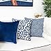 Homey Cozy Printed Pillow Cover,Blue Series White Geometric Decorative Square Couch Cushion Pillow Sham Case 20 x 20 Inch, Cover Only