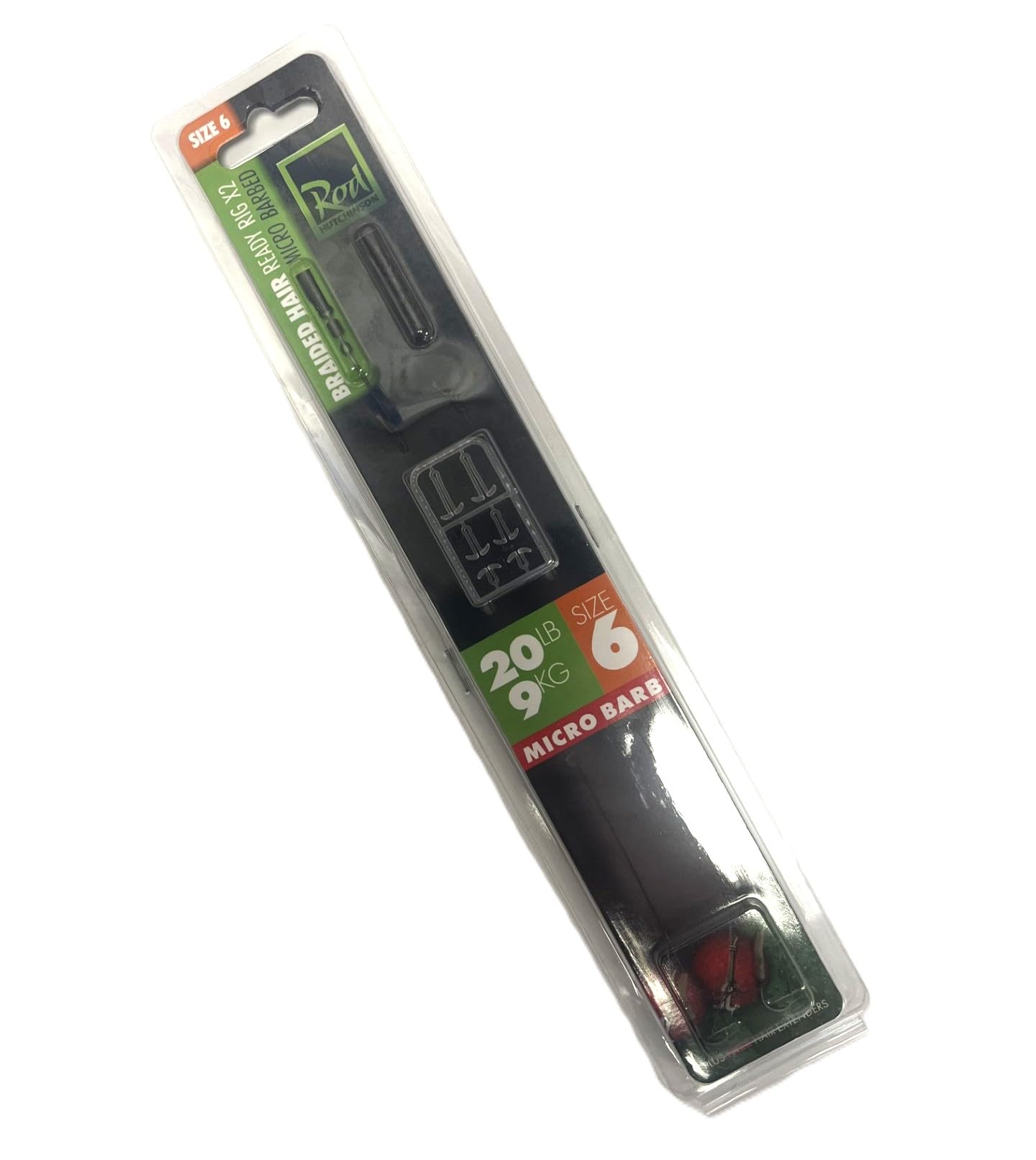 Braided Hair Rigs - 2pcs - Size 6 Micro Barb Rod Hutchinson Fishing Tackle