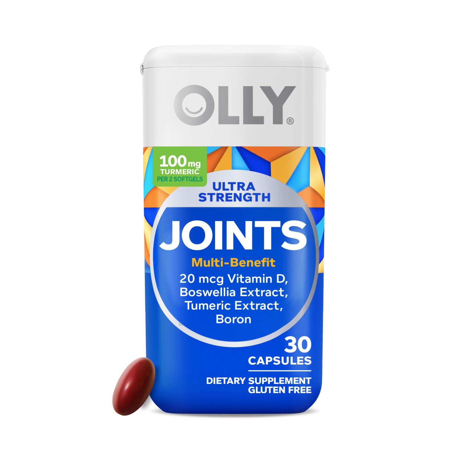 OLLY Ultra Joint Softgels, Boswellic Extract, Turmeric, Vitamin D, Boron, 30 Day Supply - 30ct