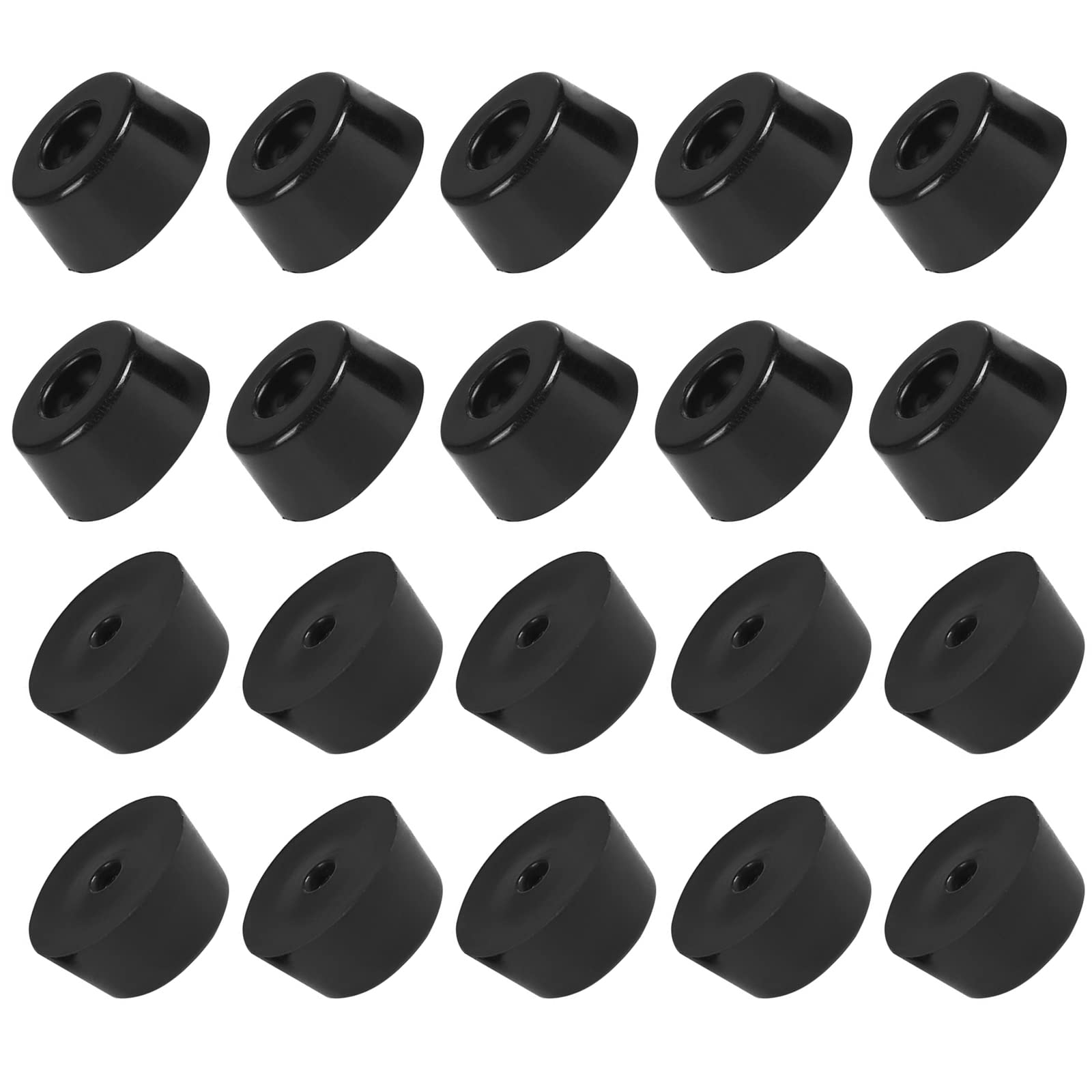 METALLIXITY Rubber Bumper Feet (22x10mm/0.87"x0.39") 60Pcs, Round Leg Pads Floor Protectors with Metal Washer - for Home Tables Chairs Cutting Board, Black