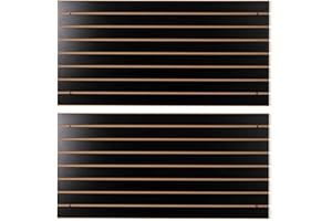 FRAYSCENT Slat Wall Paneling for Retail Display 2 Pack 4'x2', Black MDF Slatwall Panel for Garage Organizer Shiplap Wall Paneling,Slat Board Garage Slatted Storage Systems, Easy Install
