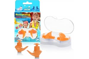 Hearprotek Swimming Ear Plugs, 2 Pairs Waterproof Reusable Silicone Ear Plugs for Swimmers Showering Bathing Surfing and Othe