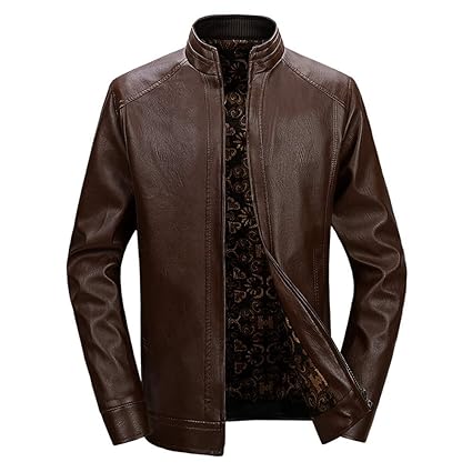 Luckycat Herren Winter verdickt Thermal Short Fleece Mode Turn Kragen Ledermäntel Winterjacke Steppjacke Daunenjacke Parka Mä