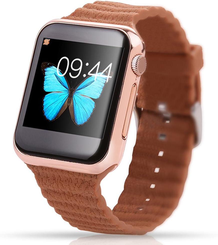 Markrom V6 Smart Watch for Android Phones Watch for Iphones with Bluetooth Watch Camera SIM Card Watch Step Counter Rose gold
