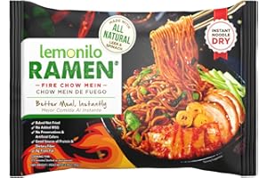 Lemonilo Ramen - Fire Chow Mein - Healthy Instant Ramen - Made with All-Natural Ingredients - Quick Meal Kit (2.99 Oz) - Single Pack