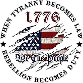 JLHAPPY1983-We The People Sticker Decals 1776 Distressed American USA Flag Decal-Patriotic Vinyl Decal for Auto Car Truck SUV Window- Indoor and Outdoor Use-Waterproof