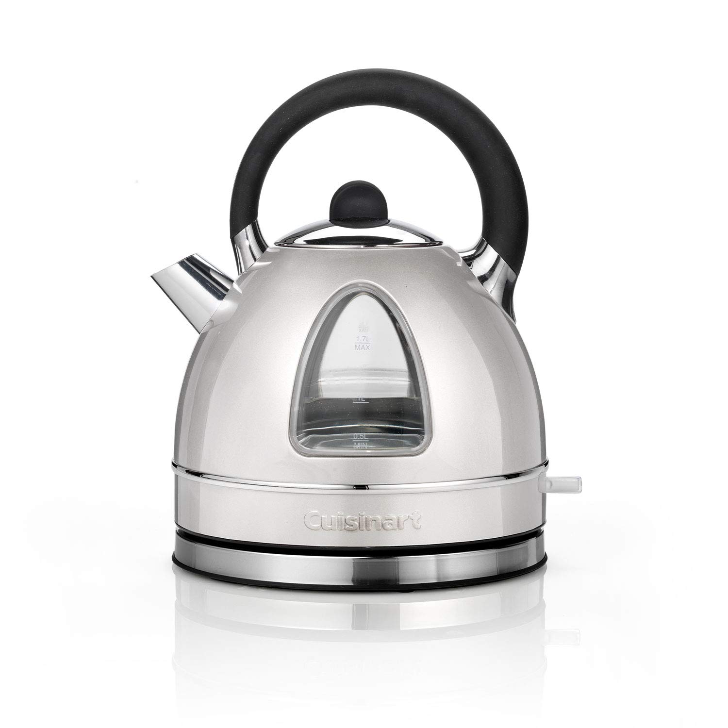 Cuisinart Traditional style Electric kettle Fast boil, cordless, quiet, easy pour Easy clean, removable limescale filter 1.7L capacity 3kW Matching toaster available Frosted Pearl