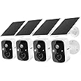 Hiseeu Solar Camera Security Outdoor, 4 Pack 100% Wireless 3K 4MP Surveillance Indoor WiFi Smart Cameras for Home Security Outside, PIR/AI Motion Detection, Waterproof, Color Night Vision, 2-Way Audio