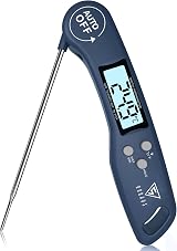 DOQAUS Meat Thermometer 3s Instant Read Backlit LCD Auto On Off Navy Blue