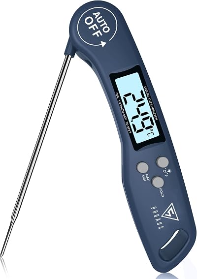 DOQAUS Meat Thermometer 3s Instant Read Backlit LCD Auto On Off Navy Blue