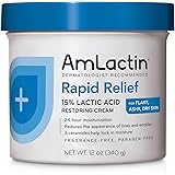 AmLactin Rapid Relief Moisturizing Cream, Hydrating Cream, Body and Hand Moisturizer for Dry Skin - 12 Oz Tub (packaging may