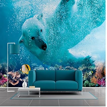 Lhdlily 3d Carta Da Parati Sfondi Wallpaper Murale Murala Mural 3d Wallpaper Con Murali Dipinti Murali Di Sfondo Del Mondo Tv Parete Di Sfondo Dell Orso Polare 200cmx150cm Amazon It Fai Da Te