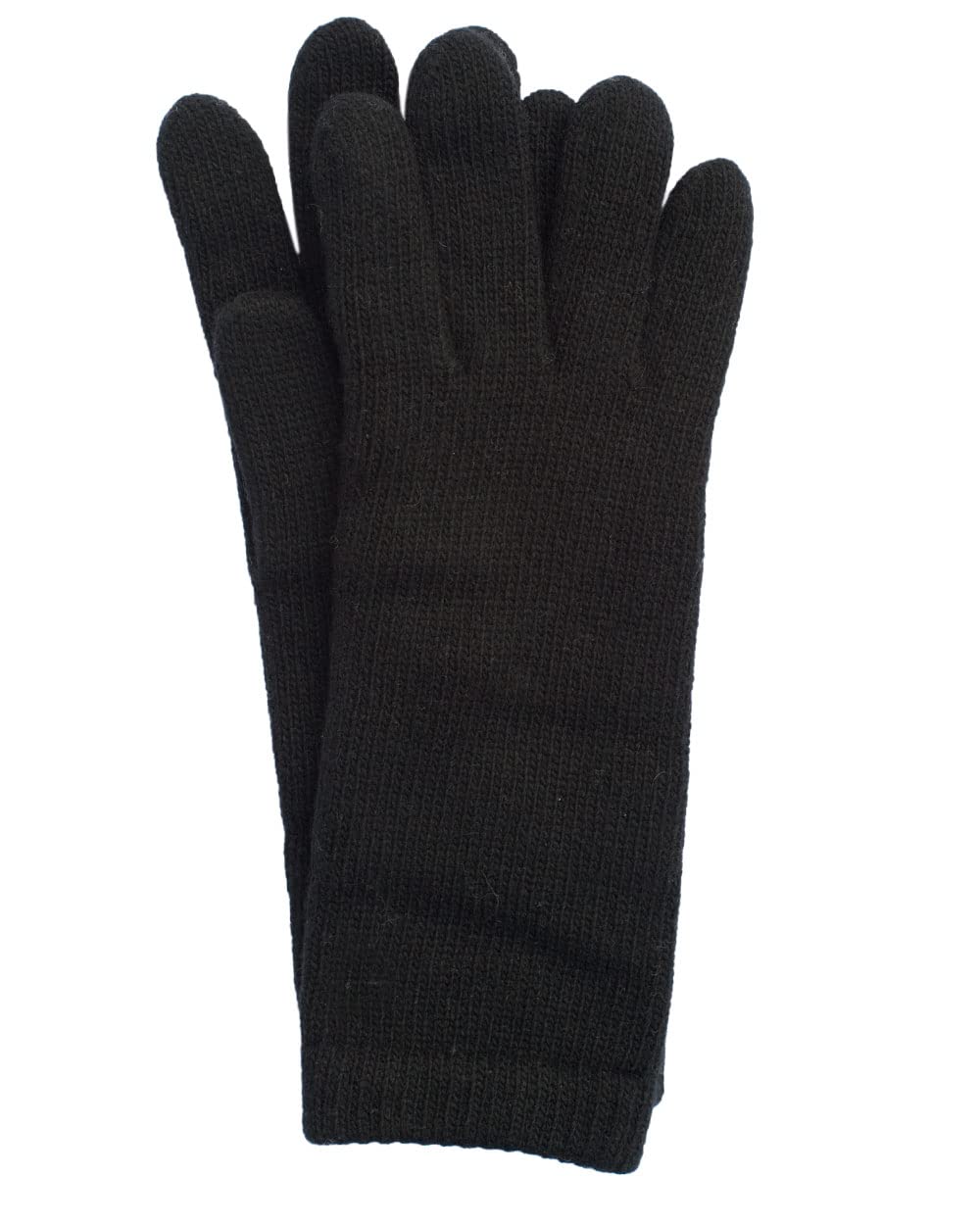 FosterNatur, Premium Women's Roughened Gloves, 100% Merino Wool, black, 7.5