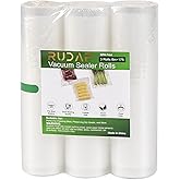 Vacuum Sealer Bags 3 Rolls 8″x16′ for Food Saver, Seal a Meal, Commercial Grade, BPA Free, Heavy Duty, Great for vac storage, Meal Prep or Sous Vide