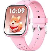 Heroange Kids Smart Watch for Girls Boys,IP68 Waterproof Kids Fitness Tracker Watch with 1.83" Face,Heart Rate Sleep Monitor,19 Sport Modes,Puzzle Games with APP,Great Gifts for Teens 6+ (Pink)