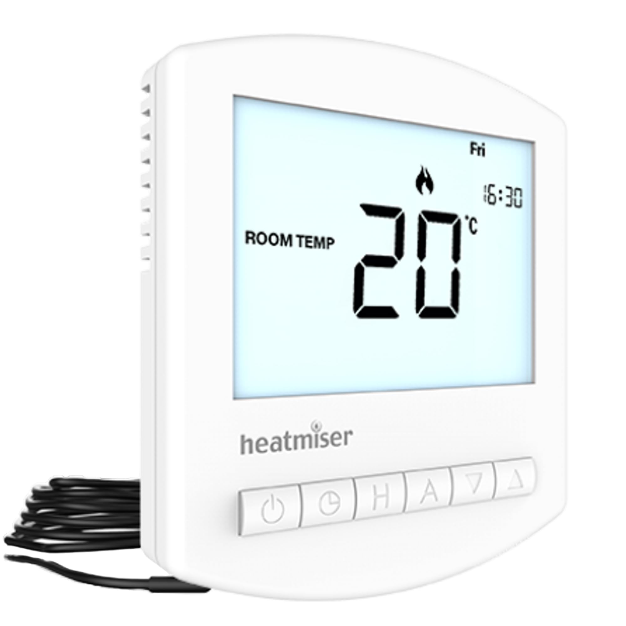 Kudos-Trading - FH-01 Electric Underfloor Heating programmable Thermostat with 7 Day Timer Scheduling, Temperature Control 5-40°C for Matting Cable and Carbon Heating Energy Efficient.