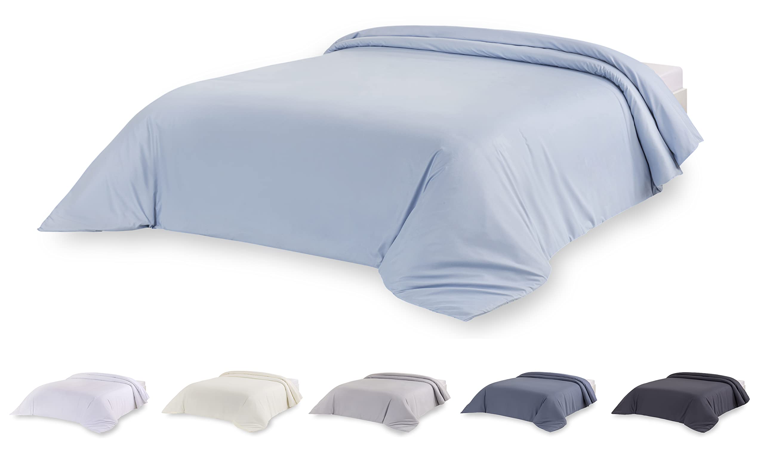 Todocama Extra Soft Microfibre Duvet Cover Light Blue - Bed 105/120-180 x 220 cm