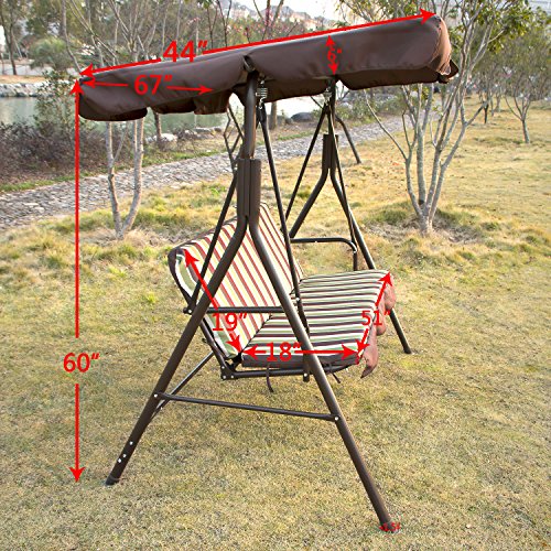 Bestmart INC Outdoor Garden Yard Patio Streamer Seat Relaxer Balcony Canopy Porch Swing Glider Hammock