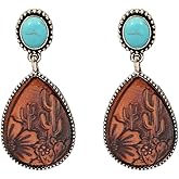 Western Earrings for Women Vintage Country Style Western Drop Dangle Earrings Bohemian Teardrop Tassel Earrings Silver Cowgirl Statement Earring Rural Cowgirl Clothing Jewelry