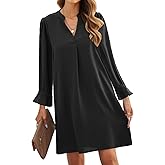 JOCAFIYE Womens Dresses Summer Casual Dress Long Sleeve V Neck Dress Shift Dress for Women 2025
