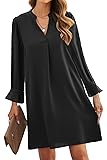 JOCAFIYE Womens Formal Dresses V-Neck Ruffle Sleeve