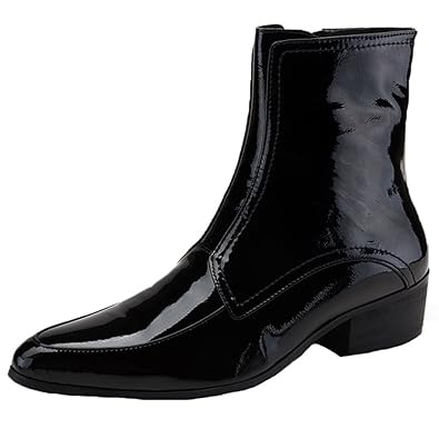 mens patent leather dress boots
