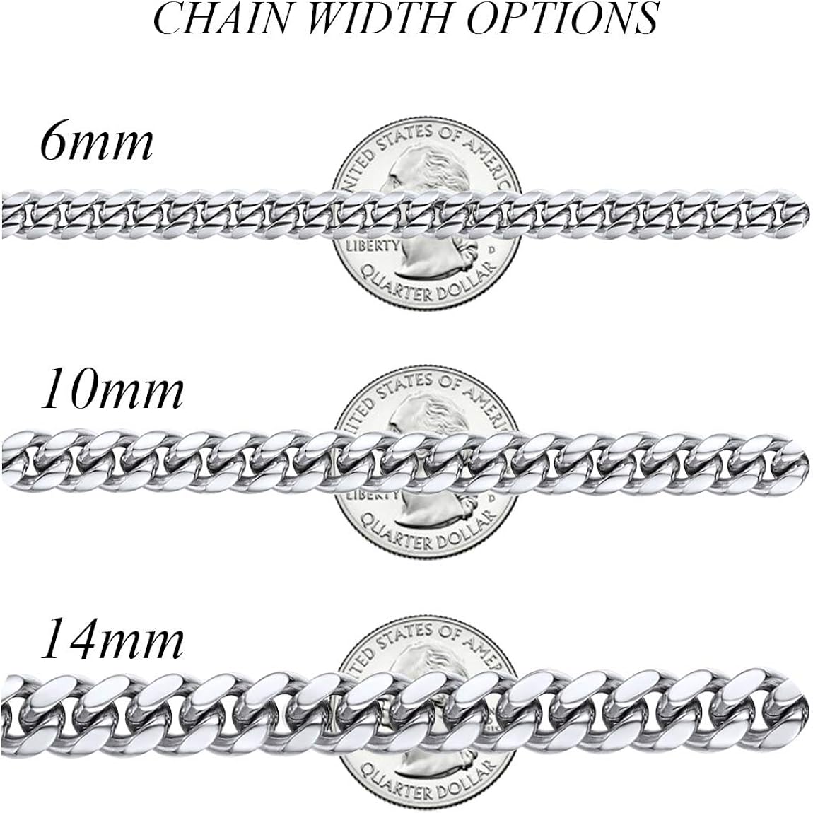 Boy Stainless Steel Neck Chains 24 inch 10MM Punk Rock Jewelry Boys Gifts for Dad | 