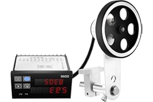 QUSKLISU Meter Counter Electronic Digital Length Mechanical Counter Digital Cable Length Meter Counter Single Measure Wheel Unit in Feet Meter for Paper Making Printing Textile Rubber Plastic Cable Industries