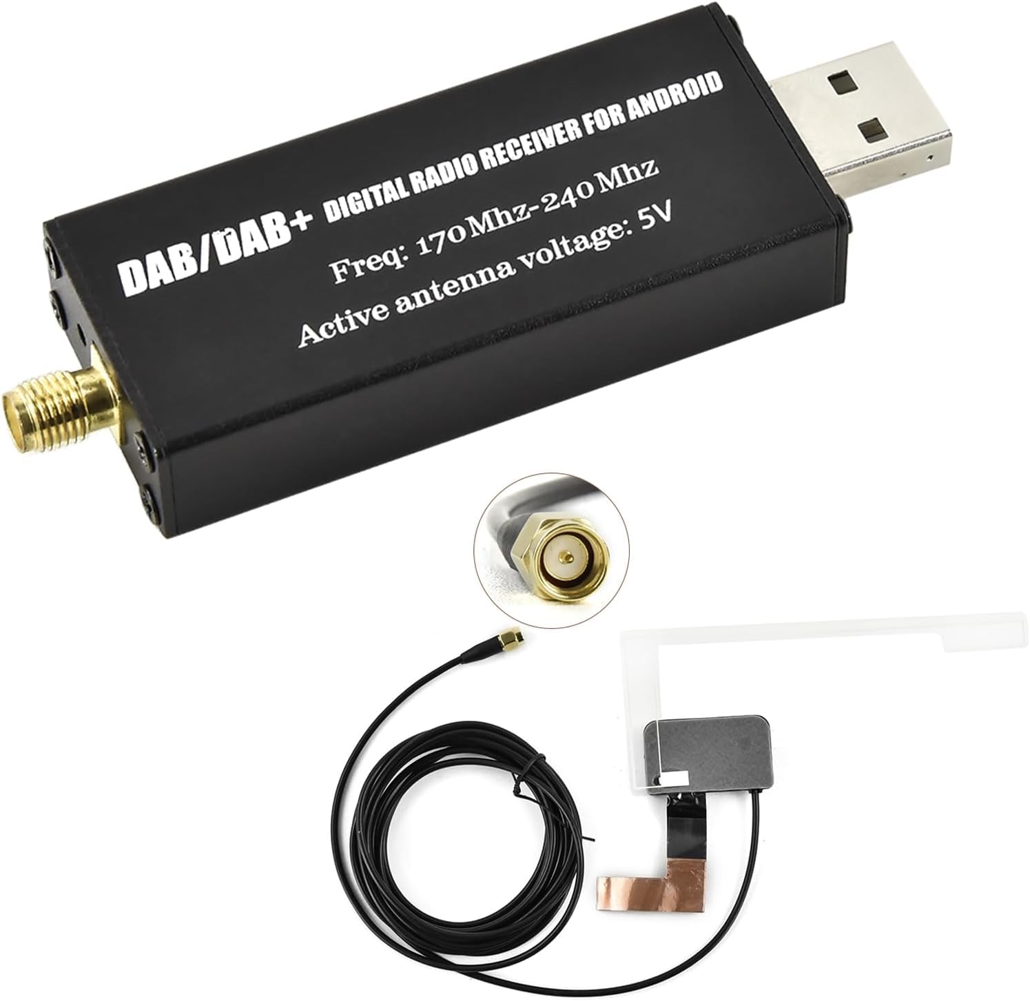 CAMECHO Car DAB/DAB+ Digital Radio Receiver Adapter Compatible for Most Android Car Stereo Radio with USB Connection