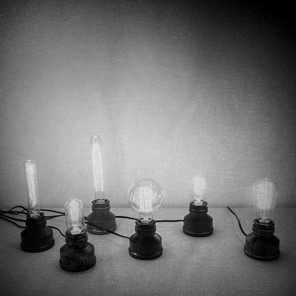 YUENSLIGHTING Vintage American Village Style Desk Light Creative Table Lamp Iron Steel Water Pipe Table Night Lights,Bedside Desk Lamps,Industrial Steampunk Retro E27 Holder Fitting Lighting Fixture - Image 3