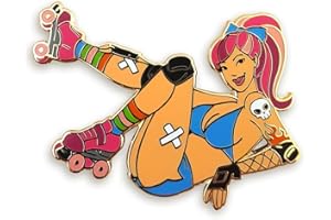 Pinsanity Roller Derby Pin Up Girl Enamel Lapel Pin