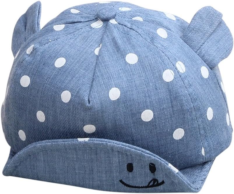 EFINNY Baby Girls Boys Sun Hat Dots Toddler Kids Summer Caps with Ear Smile Face 6-24 Months