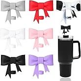 YAYAYOUNG Classic Cute Bow Straw Covers Cap Toppers Compatible with Stanley 30&40 oz Tumbler Cups,Reusable Silicone Straws Lids Protectors for 0.4 in/10mm Stanleys Cup Accessories(7 Pcs)