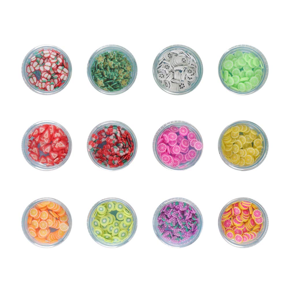 EXCEART Polymer Clay Fruit Slices Nail Decorations DIY Manicure Pieces for Nail Art Crafts Lightweight Colorful 11.5X9X3Cm
