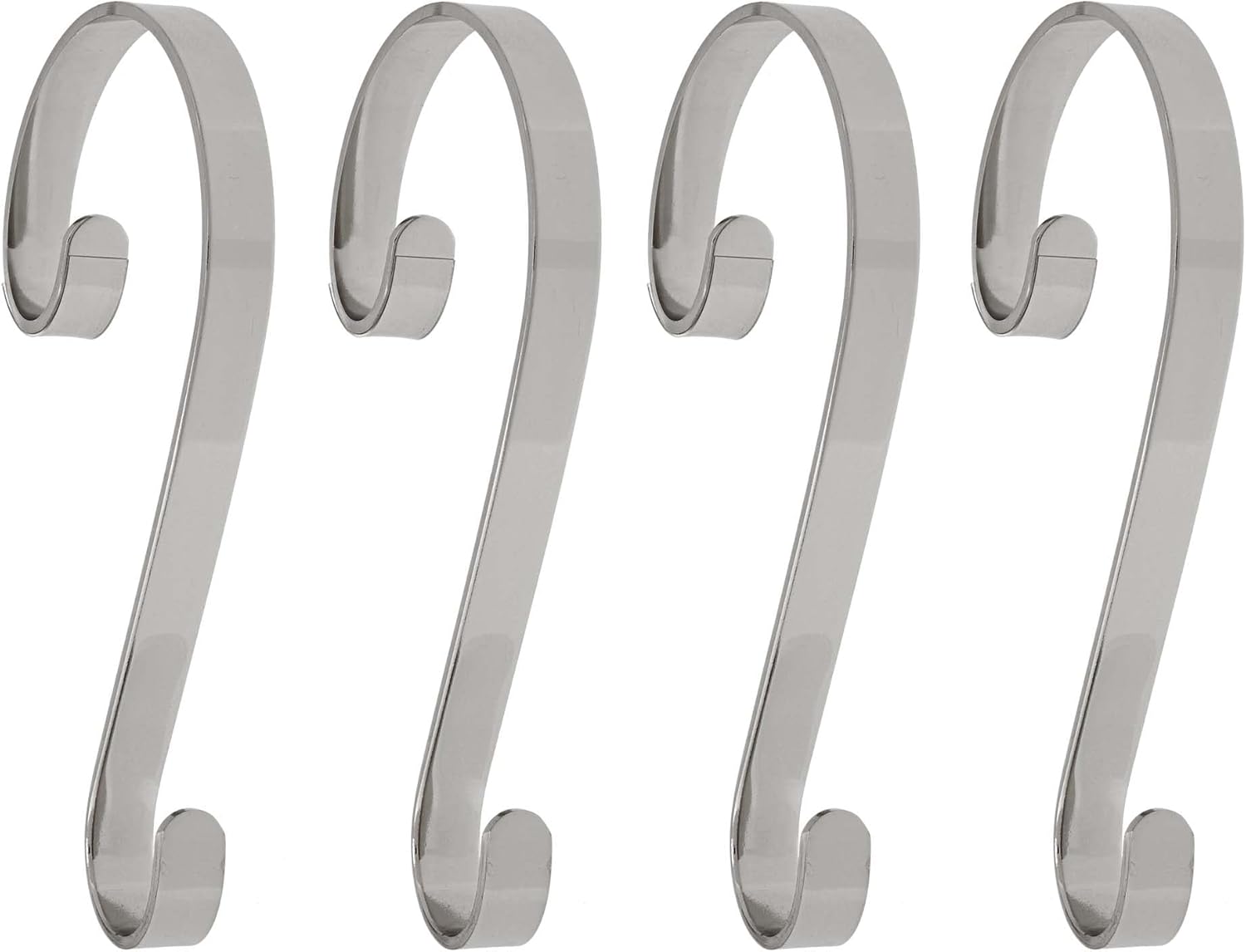 Stockings & Holders - Haute Decor Stocking Scrolls® Stocking Hanger - 4 Pack (Silver) - Christmas Stocking Holder Set - for Various Mantel Sizes and Styles, Including Large
