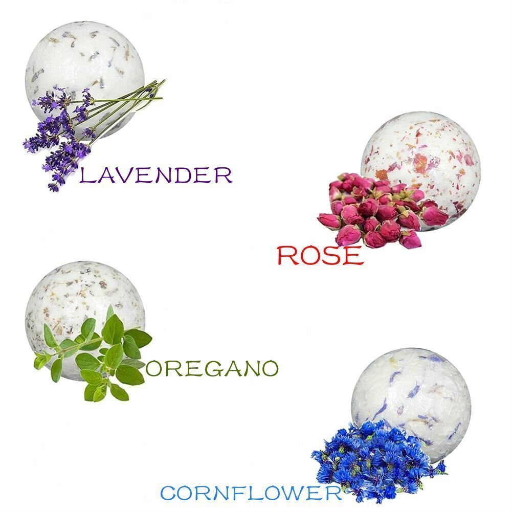 Xiujanet 4 Handmade Bath Bombs Gift Set,Birthday Gift- Floral Fragrances All Natural with Sea Salt and Essential Oils,Soften & Restore Skin -For Relaxing & Luxurious Baths
