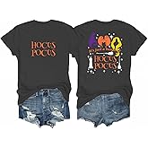 Women's Fall Outfits Halloween Shirts Hocus Pocus Shirt Sanderson Sisters Shirt Front and Back Graphic Tees 1 Piece