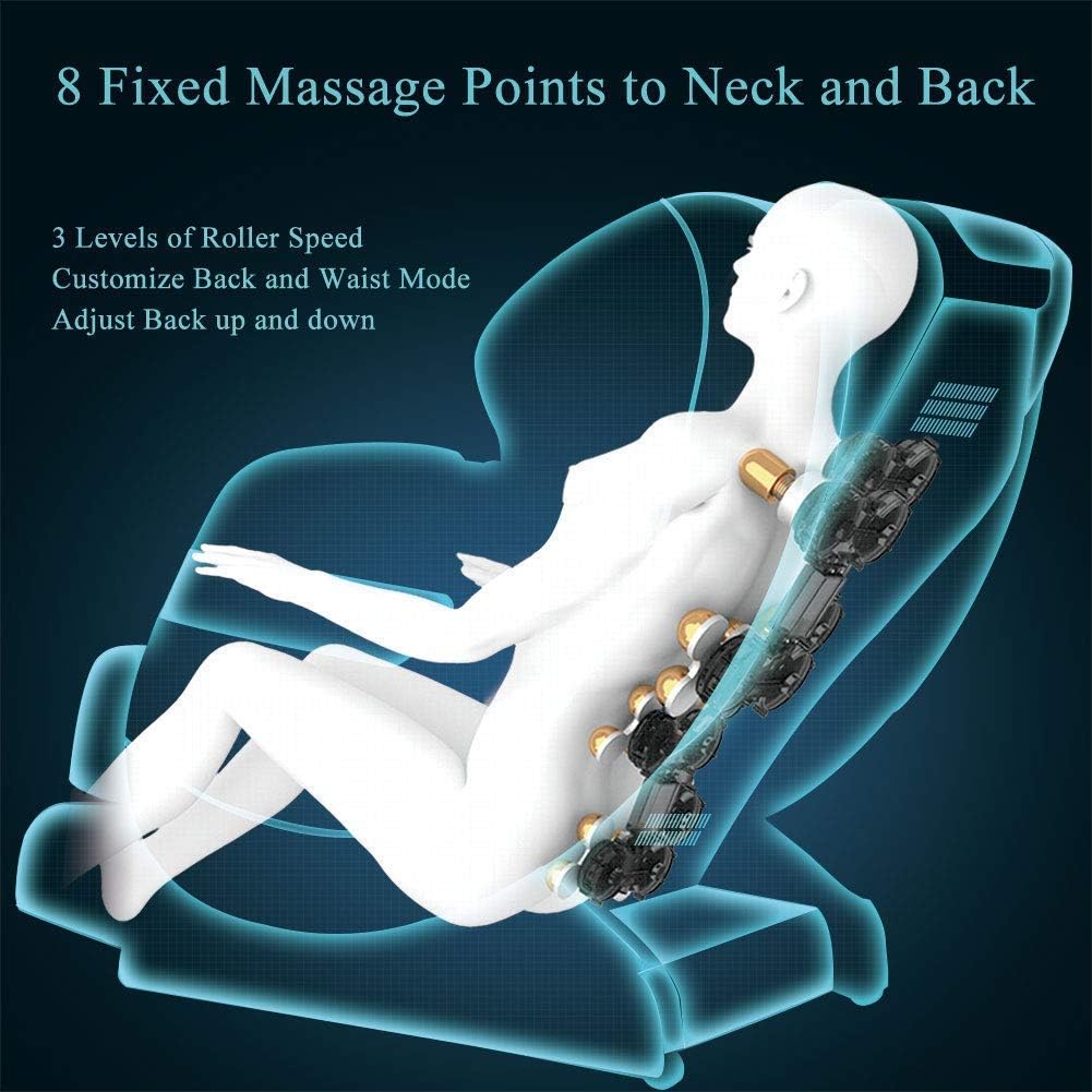 Real Relax 2020 Massage Chair, Full Body Zero Gravity Shiatsu Recliner with Bluetooth and Led Light, Black: Kitchen & Dining