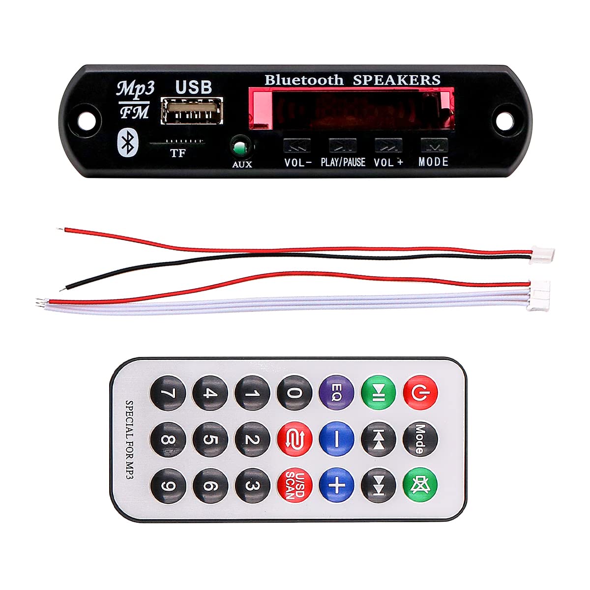 VOANZO Audio Decoder 5.0 Bluetooth Module Support MMC/TF/MMA Cards USB Interface Support FM Radio Recording with Remote Control